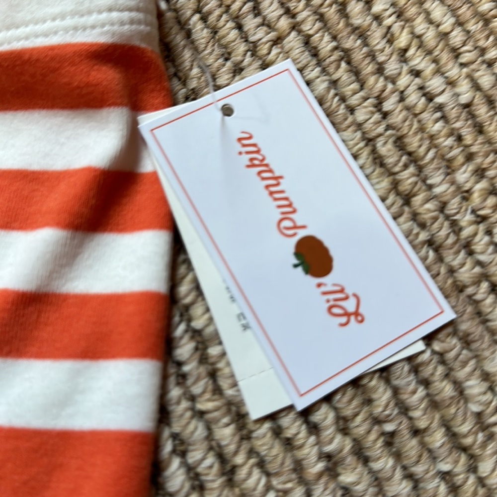 NWT Gymboree Lil' Pumpkin orange and white (cream) toddler girl leggings 2T - Picture 3 of 5